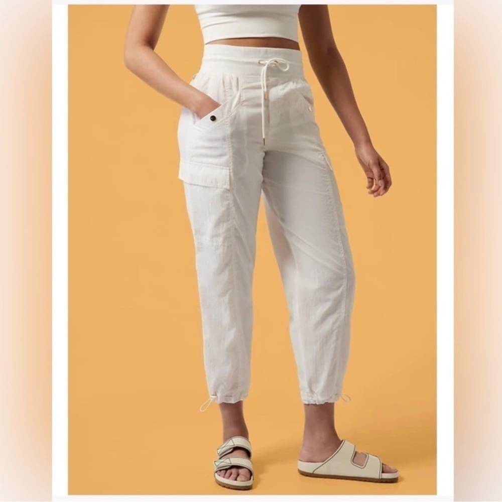 NWOT Athleta + Alicia Keys “Keys High Waist Utility Pant” White/Cream